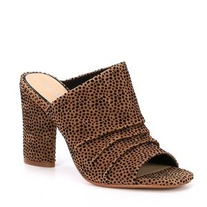 Cheetah print block heel mules! New without box.